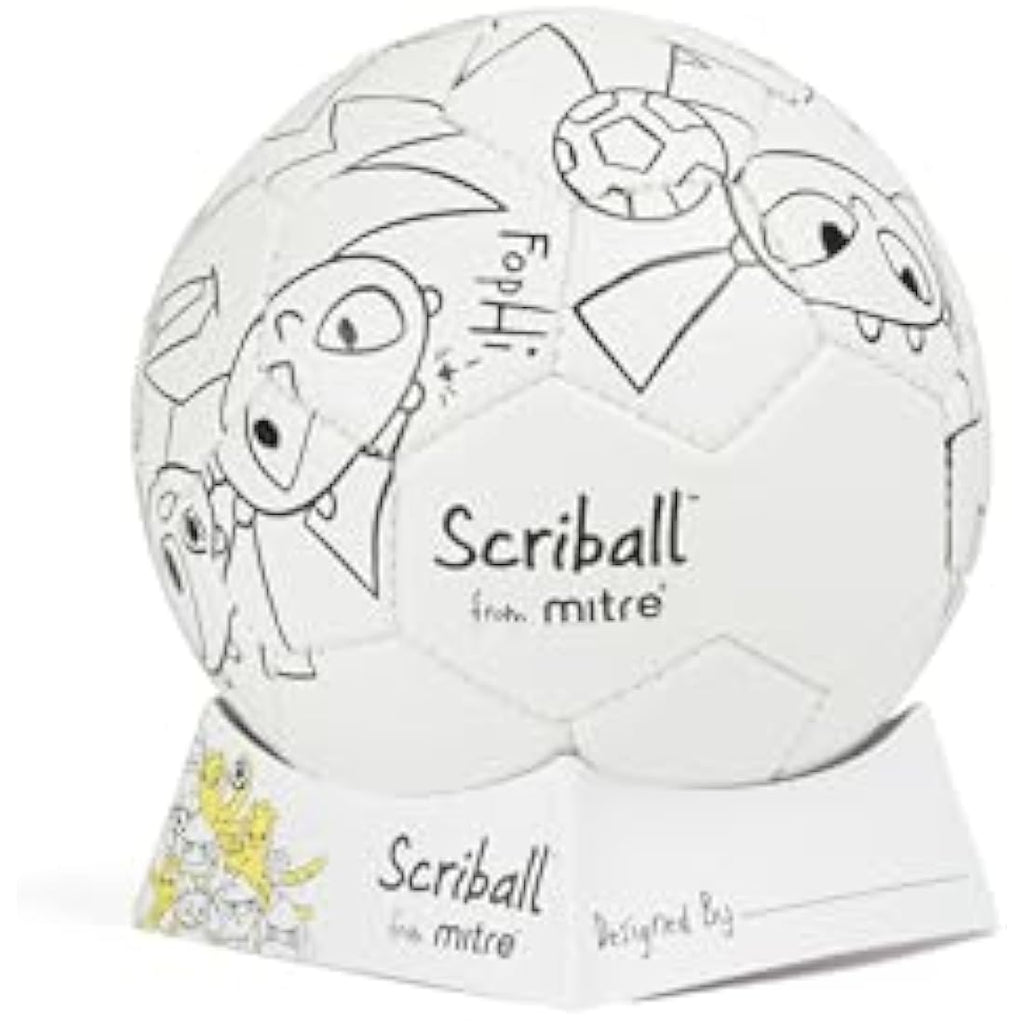 Mitre Scriball Ooodles Customizable Mini Football with 5 Coloring Pens
