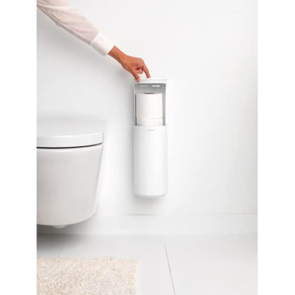 Brabantia Mindset Toilet Roll Dispenser – Holds 2 Spare Rolls – Fresh White