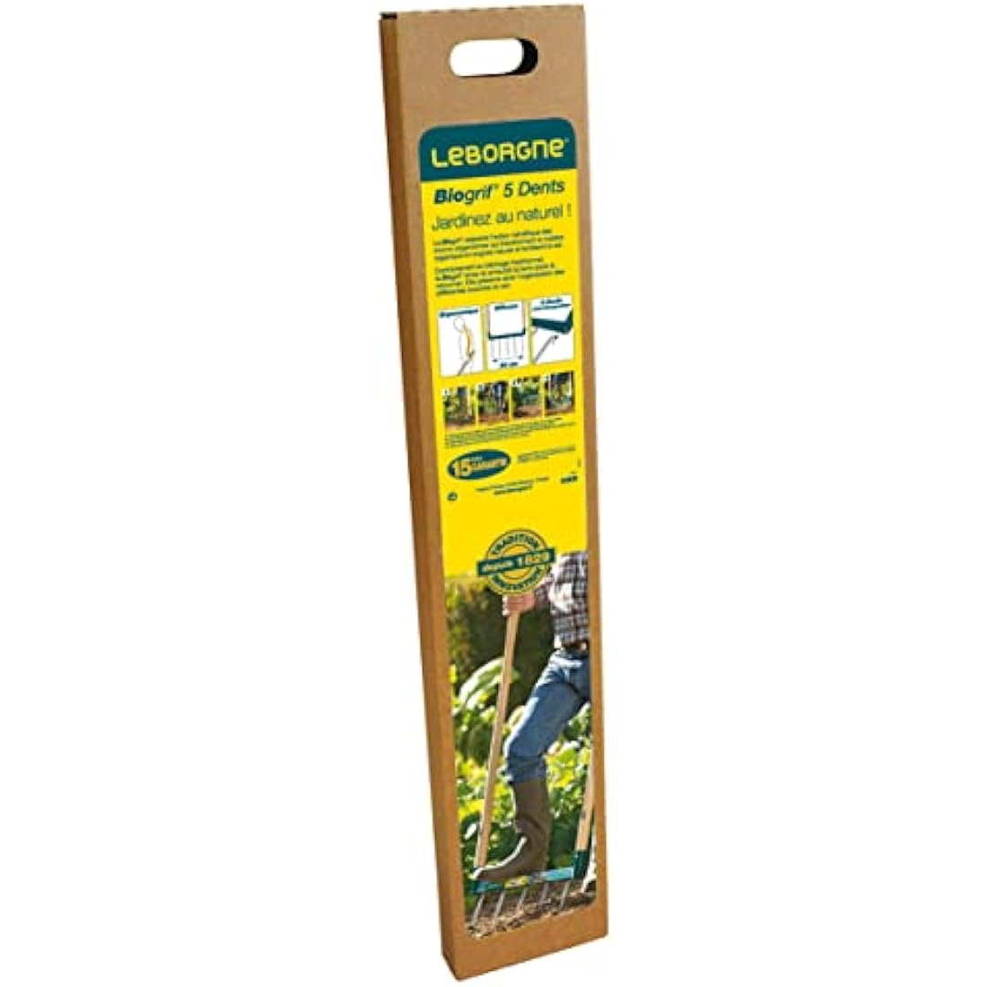 Leborgne Biogrif Grelinette 5 Dents – Outil de Jardinage et Aérateur de Sol