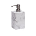 White Marble Soap Dispenser | 430ml Resin Bottle with Steel Pump