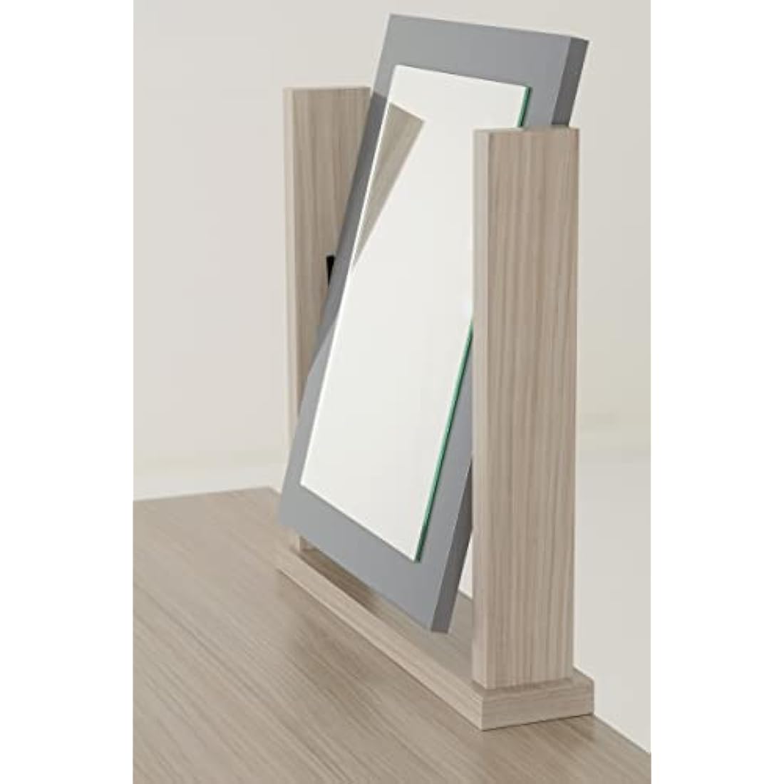 Seconique Nevada Dressing Table Set - 4 Drawers & Mirror - Grey Gloss