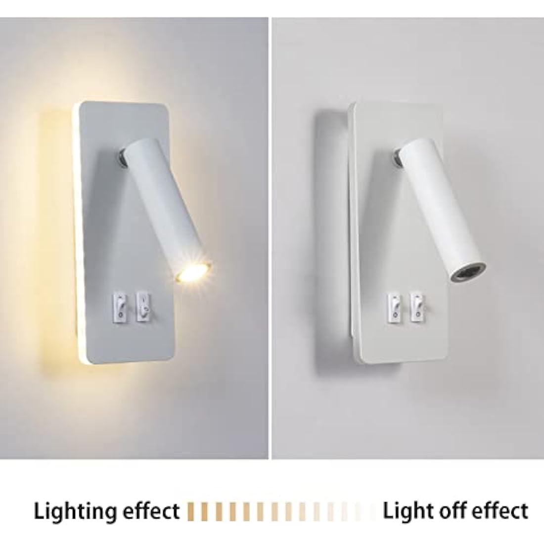 uksunvi LED Bedside Reading Wall Lamp | 12W Adjustable Spotlight - White