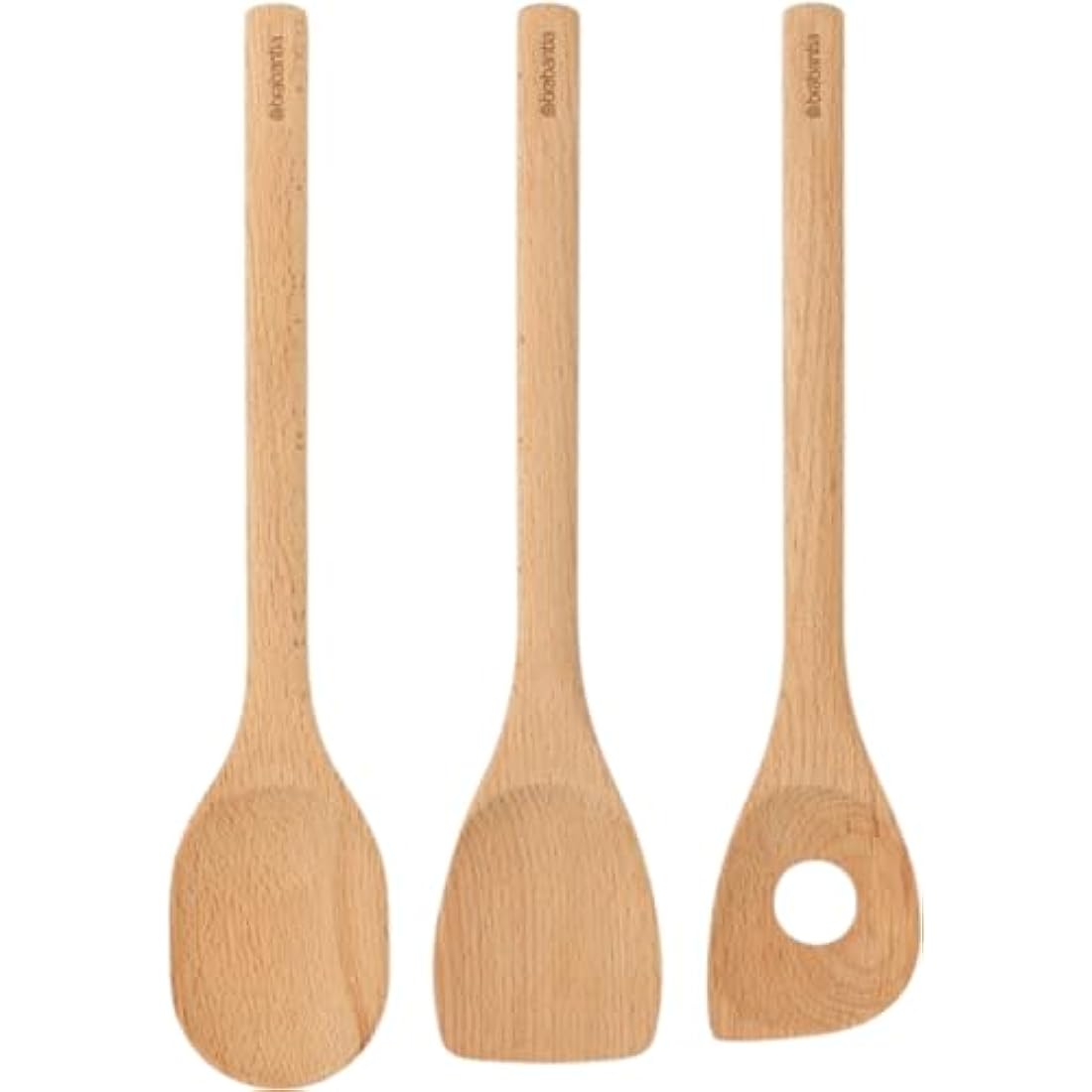 Brabantia 3 Piece Beech Wood Kitchen Utensil Set | Sustainable Cookware