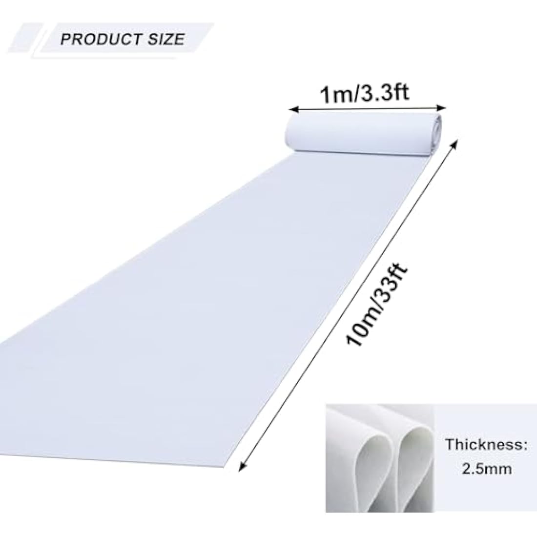 Jolof Store White Wedding Aisle Runner – 2mm Thick Non-Slip Floor Carpet
