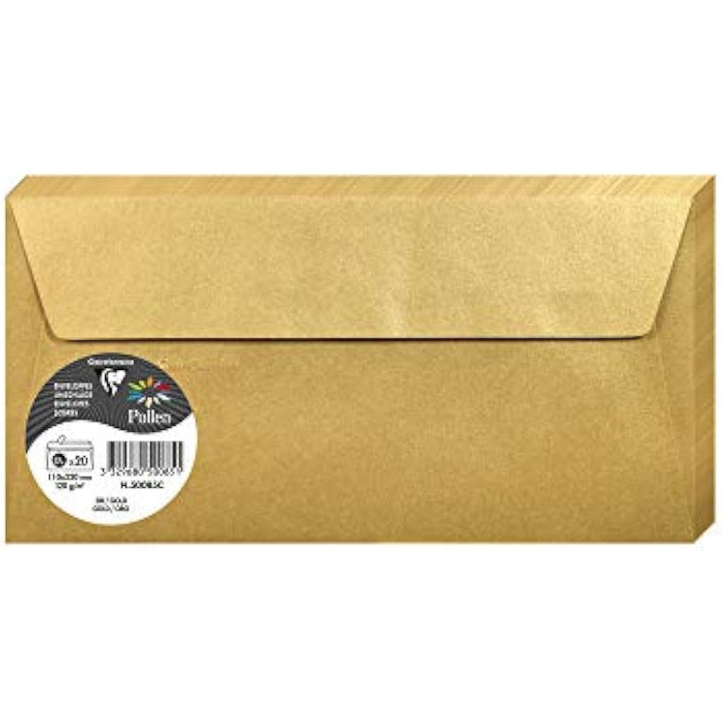 Clairefontaine Pollen Iridescent Gold Envelopes - DL 120gsm (Pack of 20)
