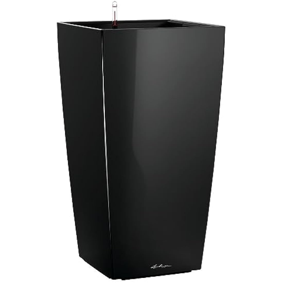 LECHUZA CUBICO Premium 40 Self-Watering Planter - Black High Gloss