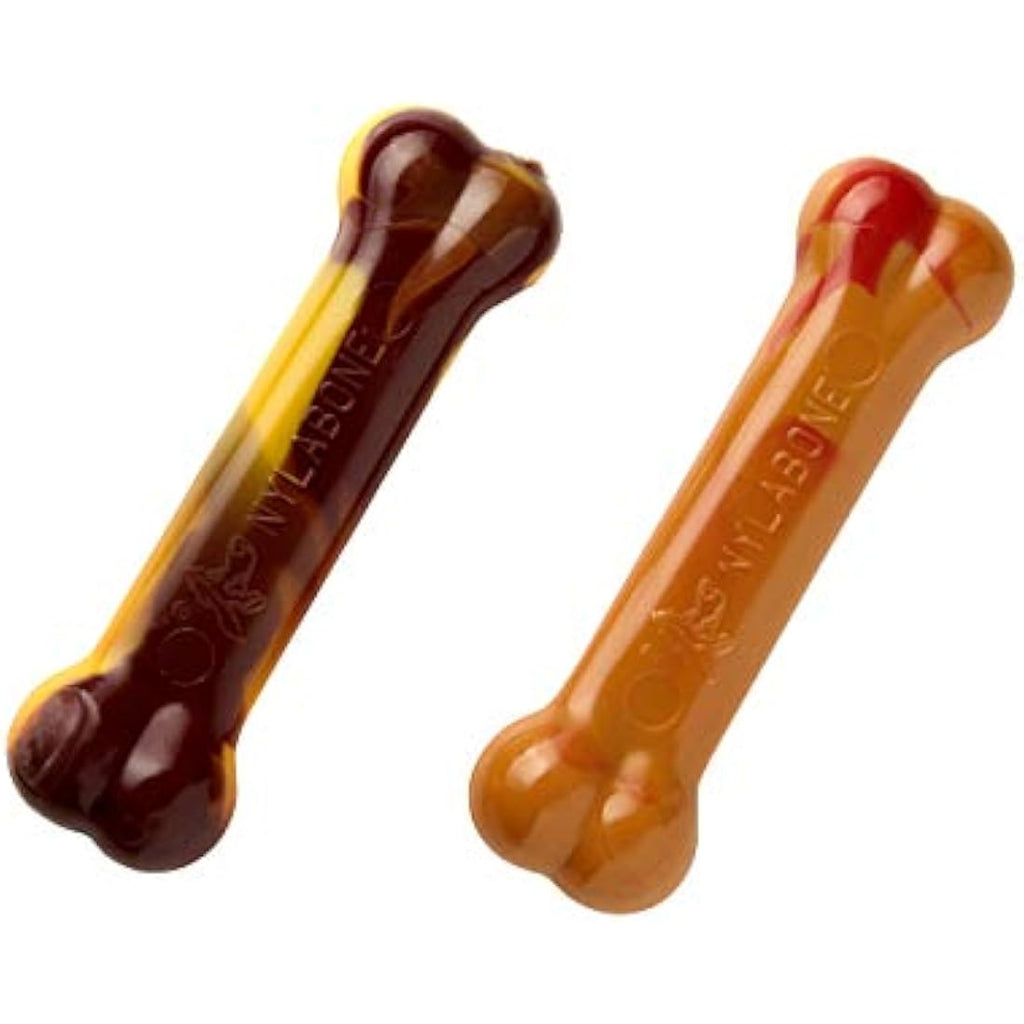 Nylabone Durable Dog Chew Toy - Cheeseburger & Apple - Small 2-Pack