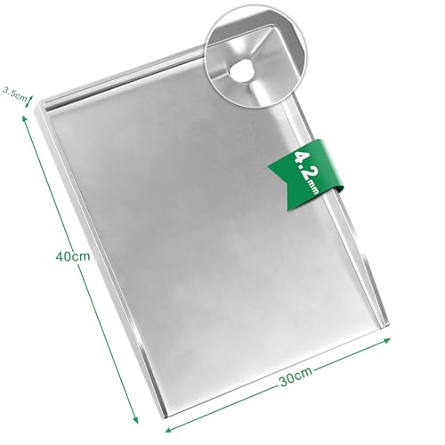 WELL GRILL Stainless Steel Plancha Plate – 30x40cm BBQ Grill Pan Set