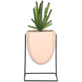 Sleepdown Halo Green Leaf Pink Stand Artificial Faux Plant - Medium