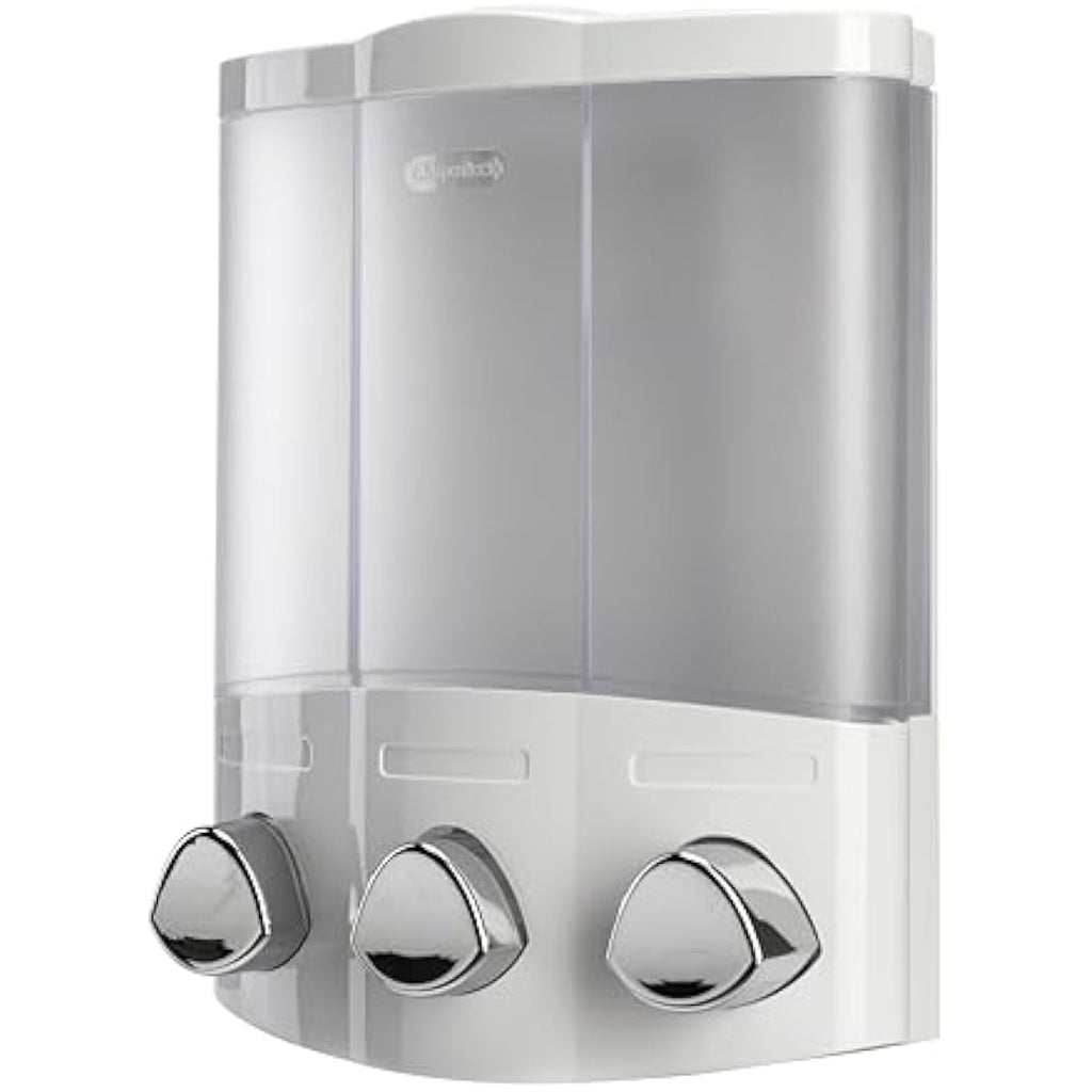 Croydex Wall Mounted Soap Dispenser | Triple 450ml Refillable Pump - White