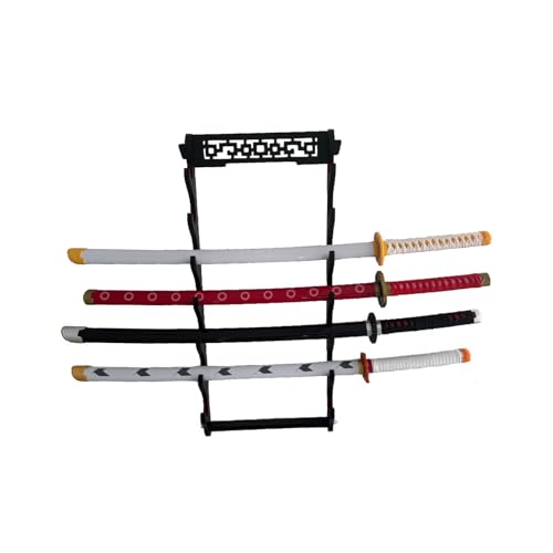 7-Tier Velvet Padded Katana Stand - Wall Mount Sword Rack