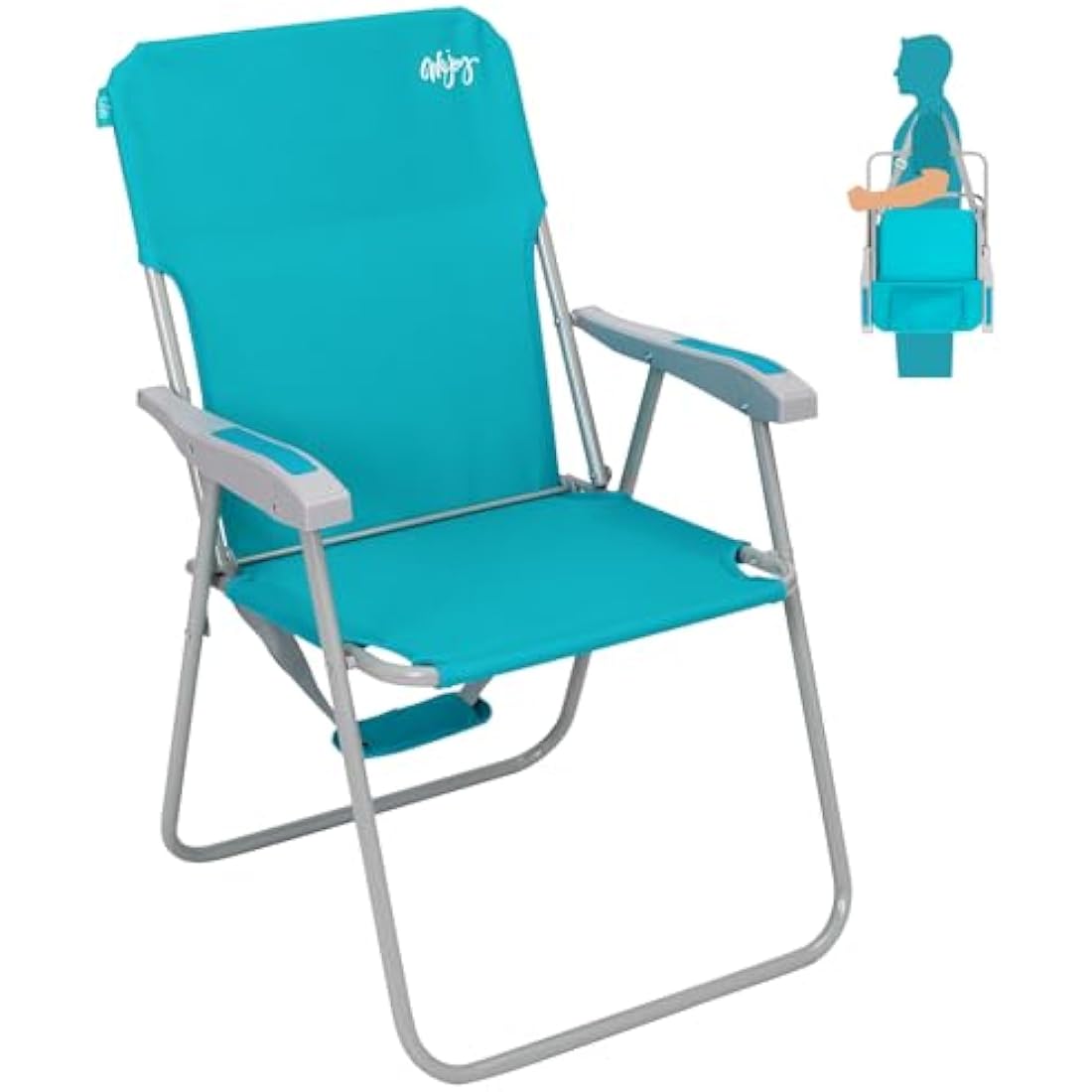#WEJOY High Back Folding Beach Chair – Lightweight Portable Steel Frame