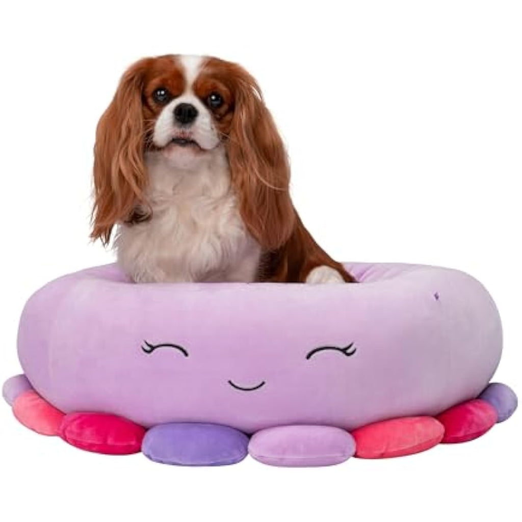 Squishmallows Beula Octopus Pet Bed – 24-Inch Ultrasoft Plush, Purple