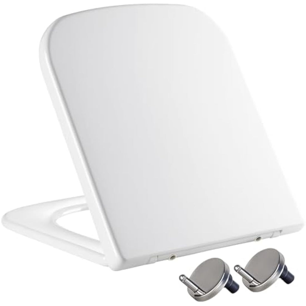 Mass Dynamic Square Toilet Seat – Soft Close & Quick Release, White