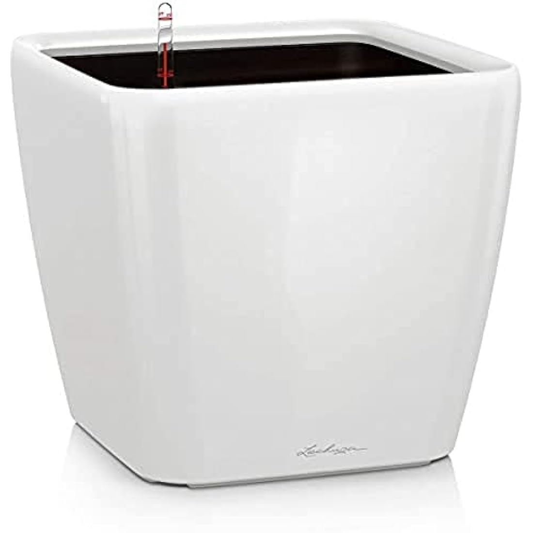 Lechuza Quadro LS 50 Self-Watering Planter | White High-Gloss Plastic Pot