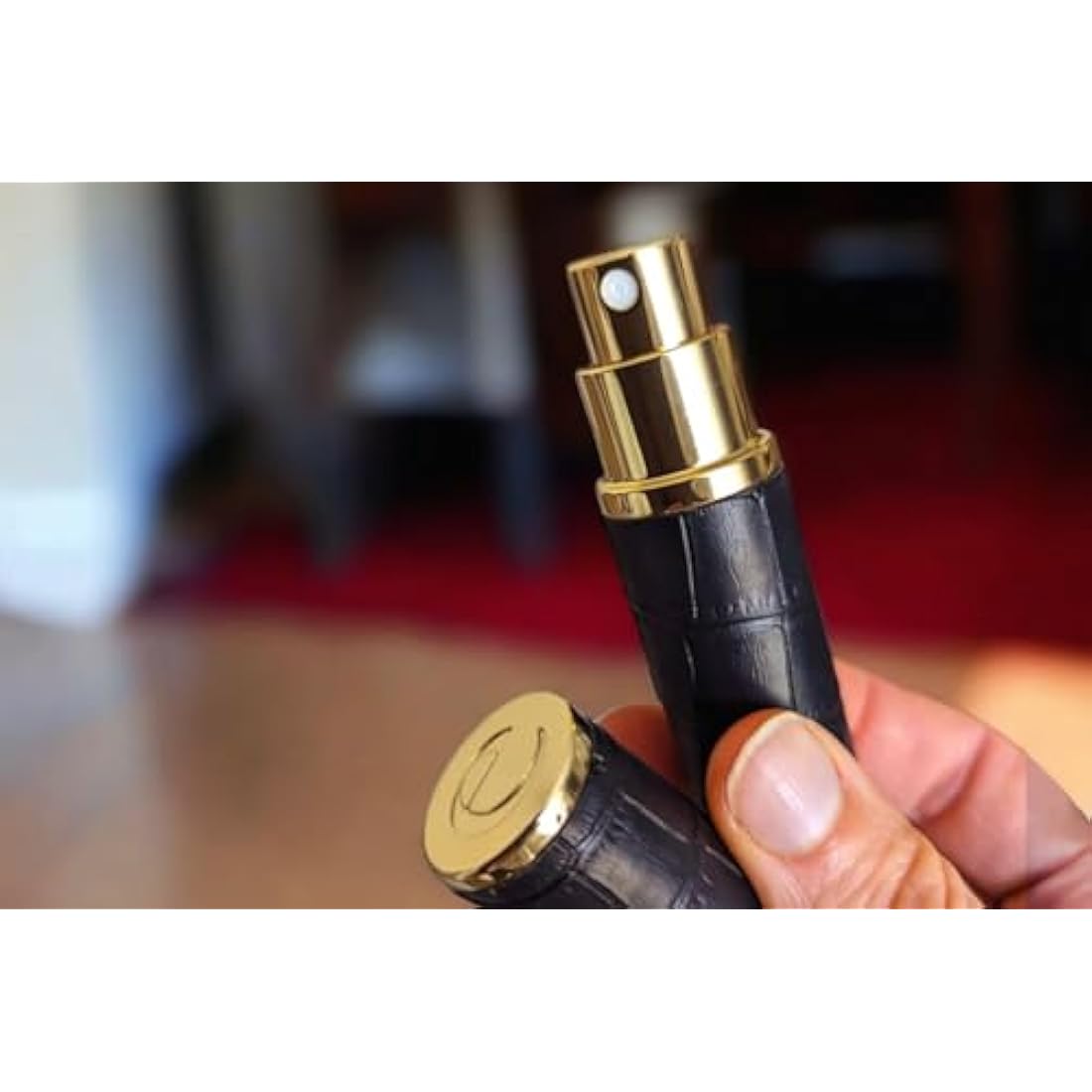 Refillable Perfume Atomizer – Black Faux Croc 10ml
