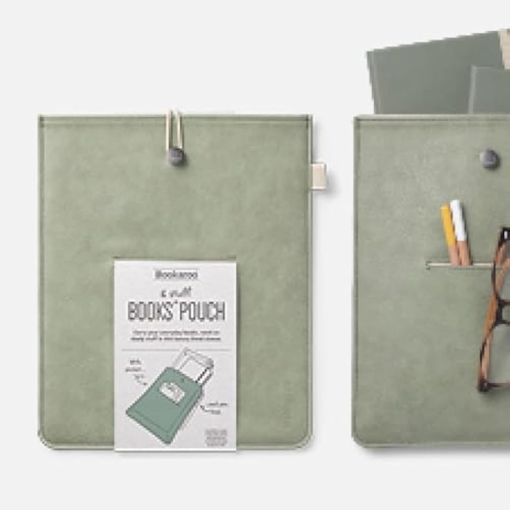 Bookaroo Vegan Leather Book Sleeve & Tablet Pouch - Fern Green