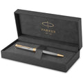 Parker Sonnet Ballpoint Pen – Chiselled Silver with Gold Trim