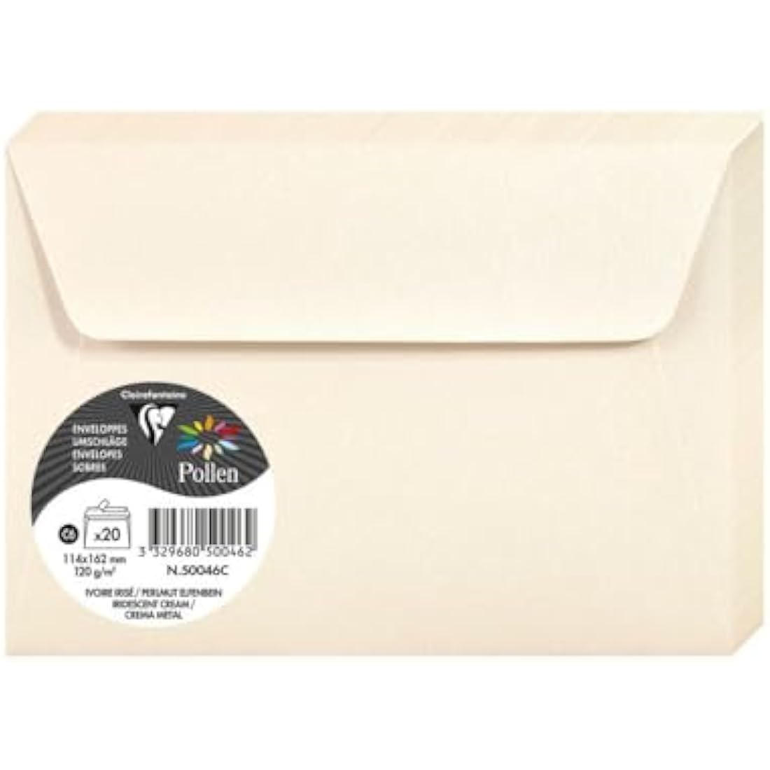 Clairefontaine Pollen Iridescent C6 Envelopes - Cream 120gsm (20 Pack)