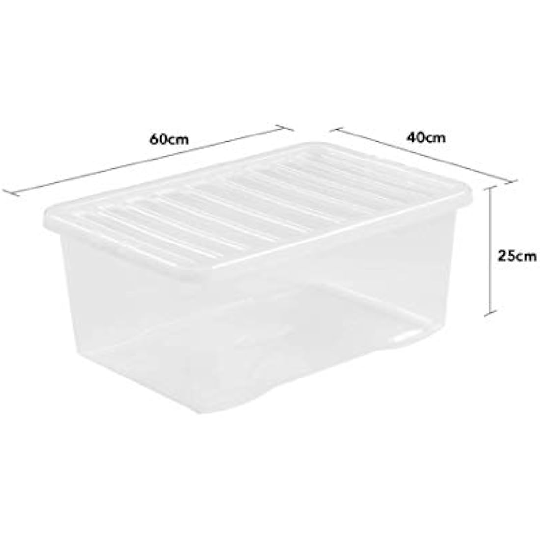 45L Clear Plastic Storage Boxes with Lids - Pack of 4