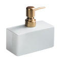 Ceramic Soap Dispenser | 13.5 oz White & Gold Lotion Pump