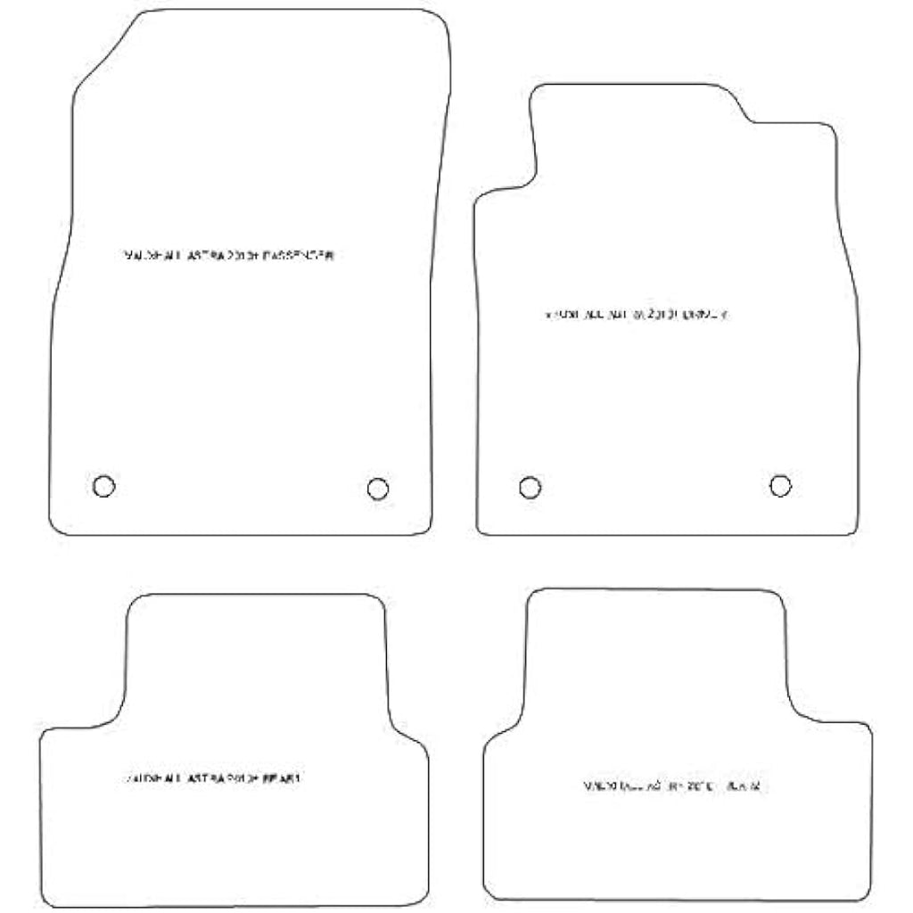 Vauxhall Astra MK6 (J) 2010-2015 Tailored Black Car Mats
