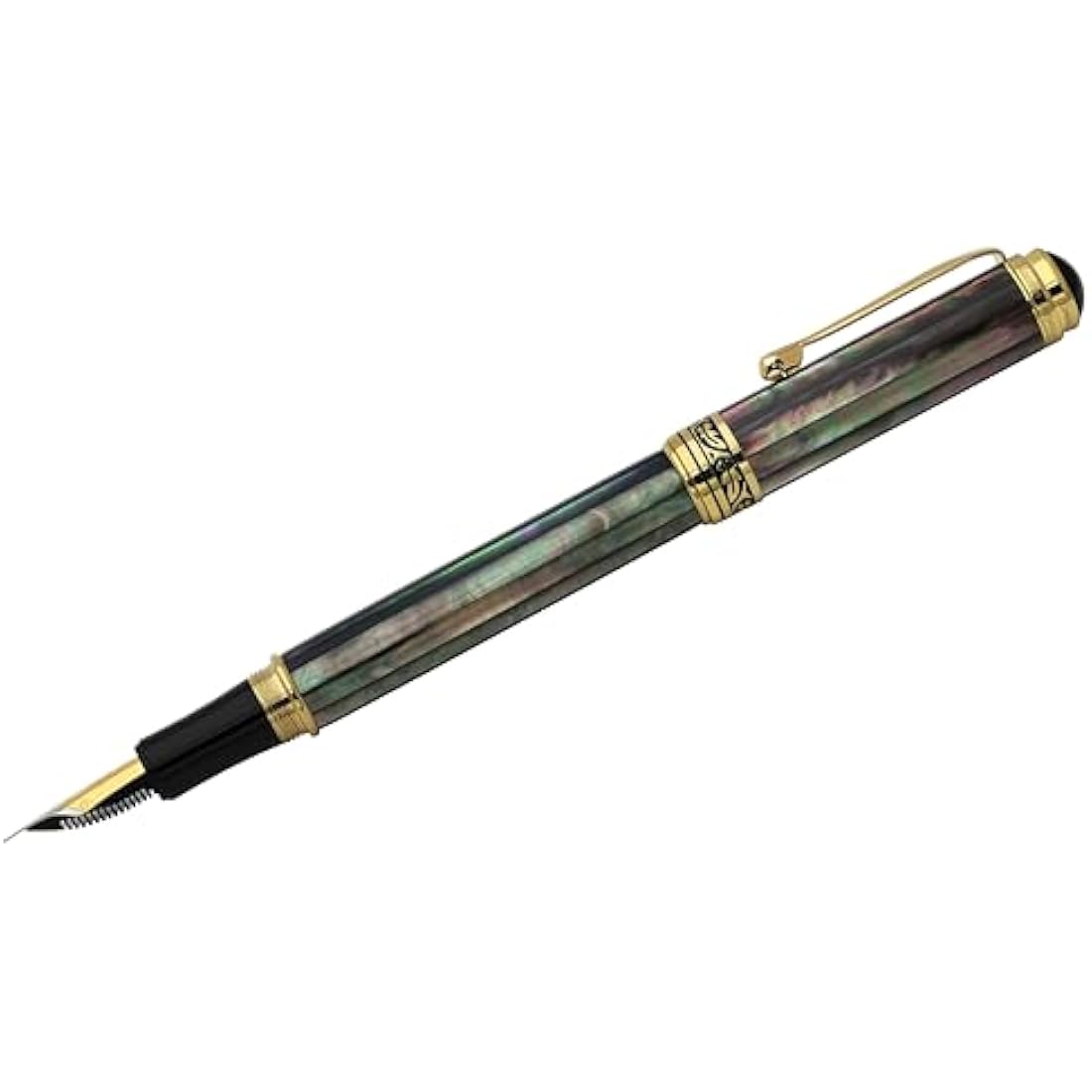 Xezo Maestro Fountain Pen | Tahitian Black Mother of Pearl | Fine Nib