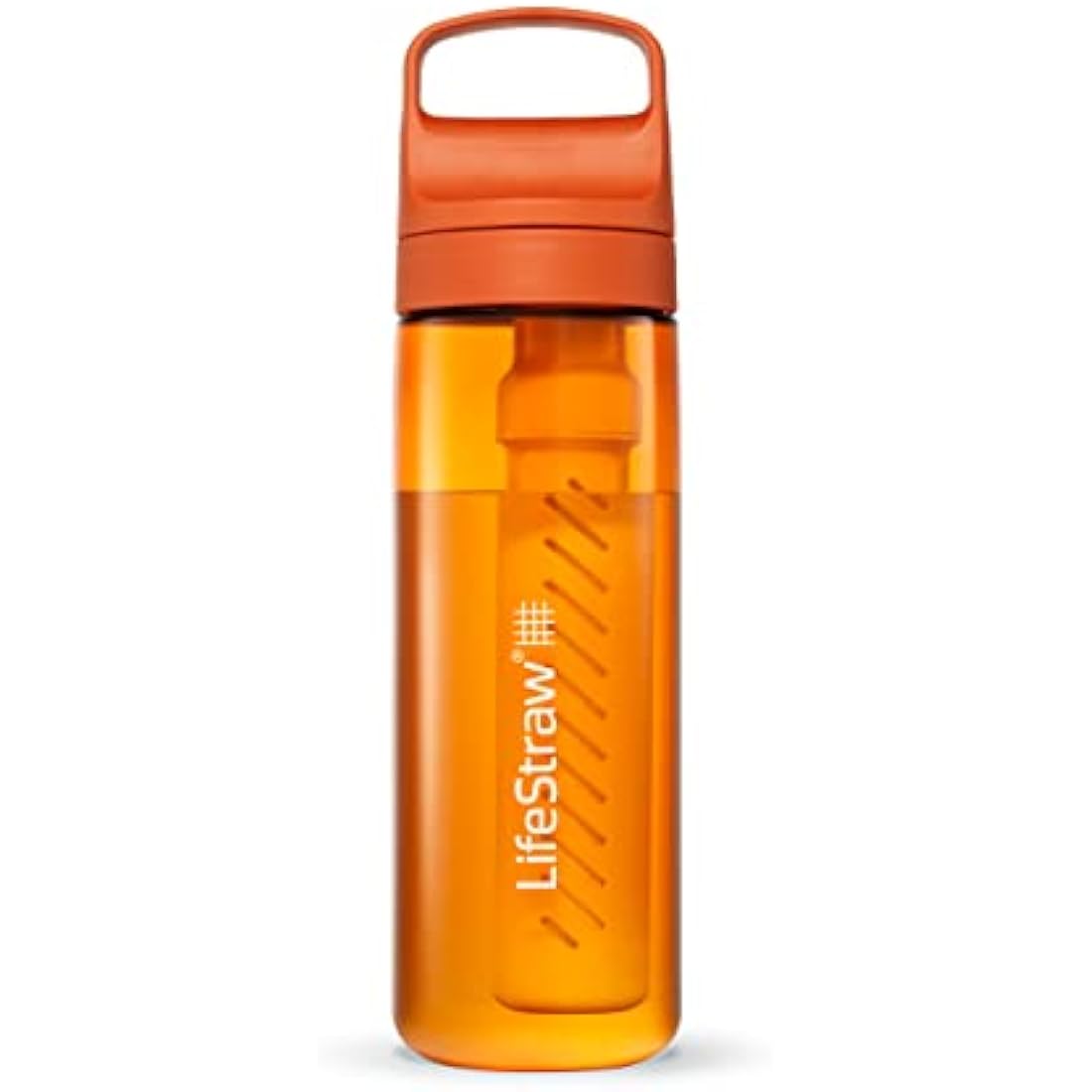LifeStraw Go Series Water Filter Bottle - 22oz BPA-Free Kyoto Orange