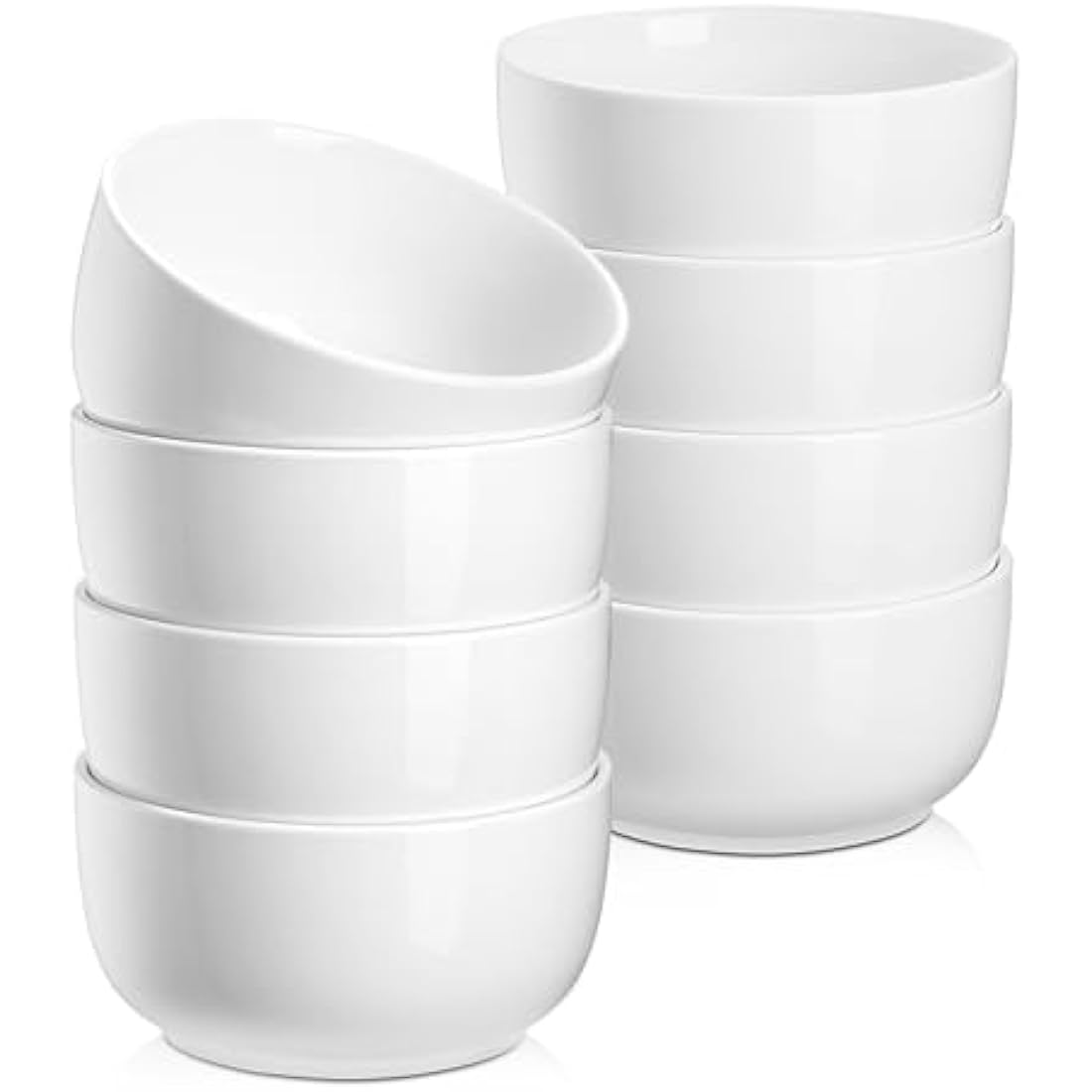 Jassceram 12oz Ceramic Cereal Bowls - Set of 8 Small Porcelain Soup Bowls