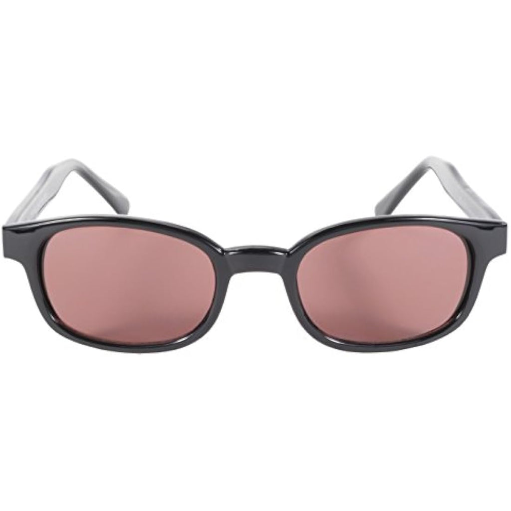 Pacific Coast KD's Biker Sunglasses - Black Frame & Rose Lens
