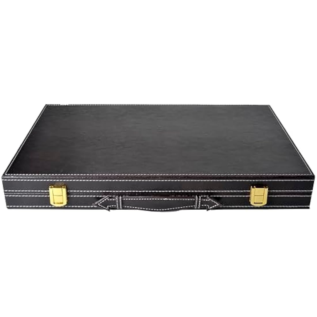 Engelhart Deluxe 18" Backgammon Set – Brown & Ivory Faux Leather