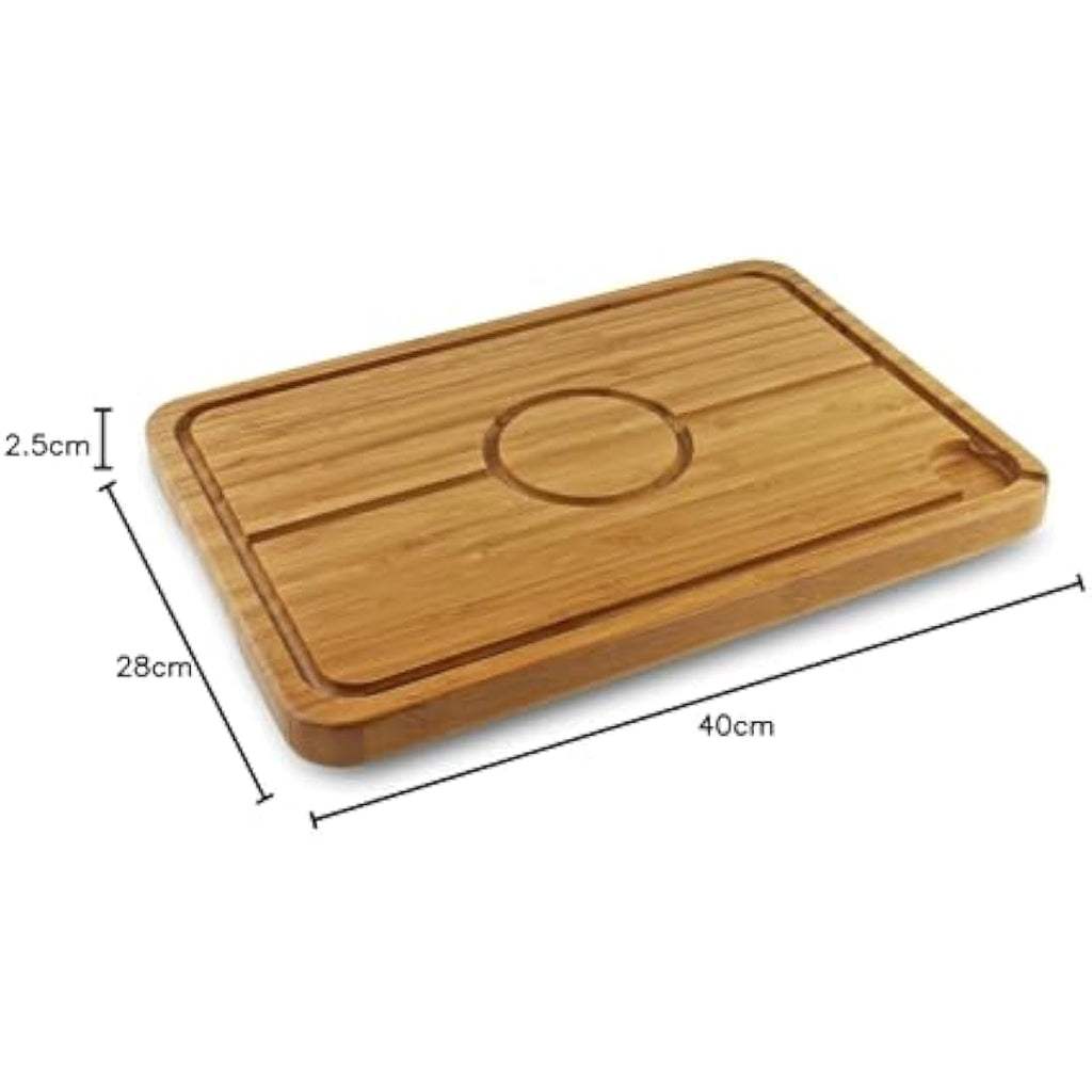 Jolof Store Spiked Bamboo Meat Carving Board with Juice Grooves, 40x28cm