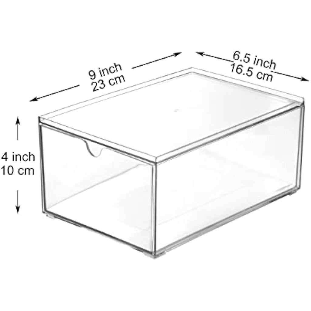 Youngever 2 Pack Stackable Clear Plastic Makeup Organizer Drawers