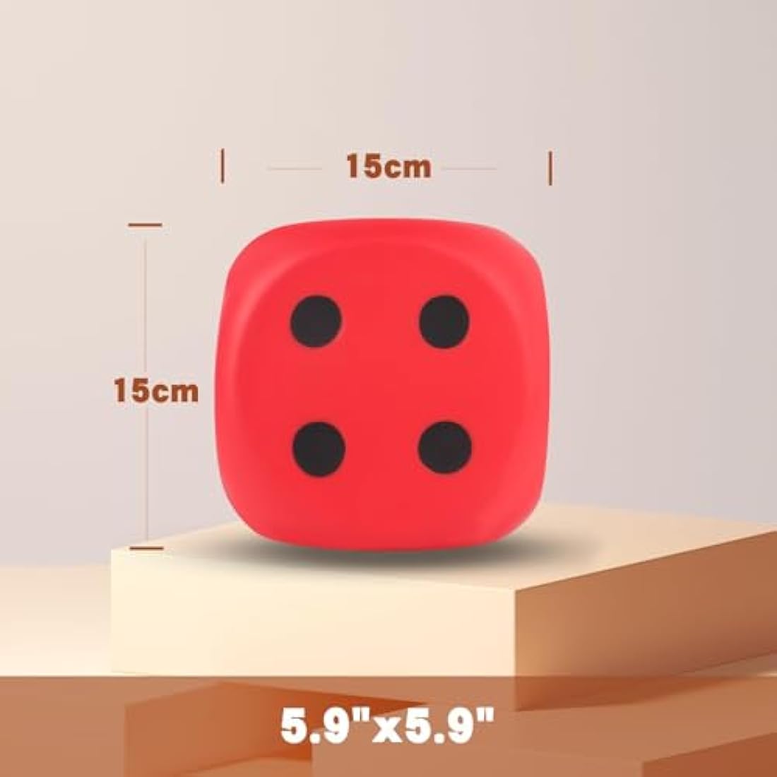 Anboor 5.9'' Giant Foam Dice – Scented Squishy Stress Relief Toy (Red)