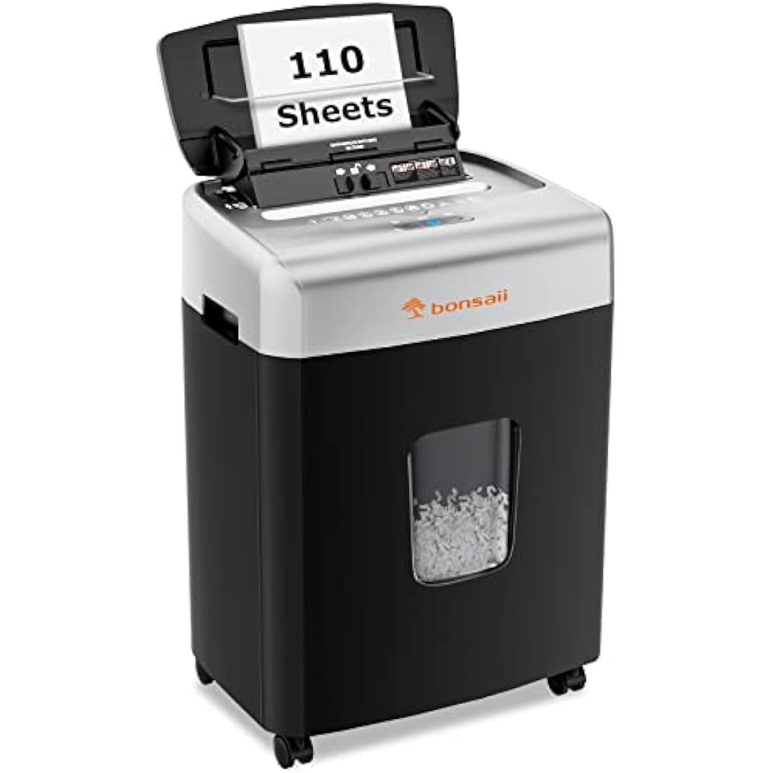 Bonsaii 110-Sheet Auto Feed Micro Cut Paper Shredder | 23L Bin