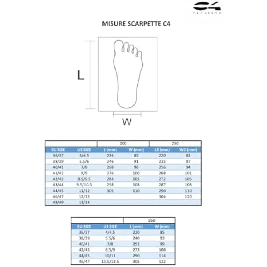 C4 Umberto Pelizzari Freediving Fins – Technopolymer Blade with 250 Foot Pocket