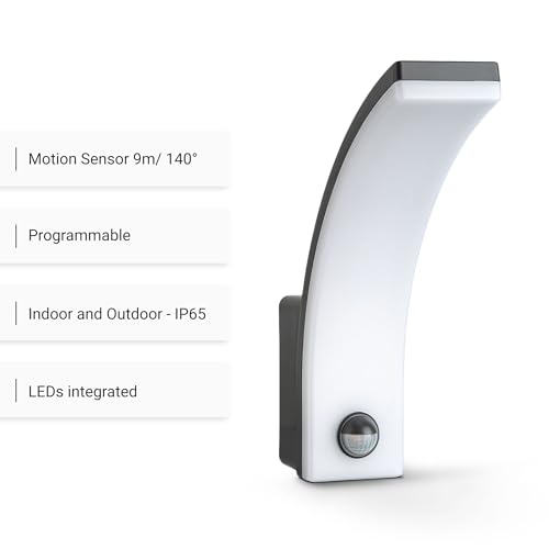 SEBSON LED Outdoor Wall Light with PIR Motion Sensor - 20W IP65 Cool White