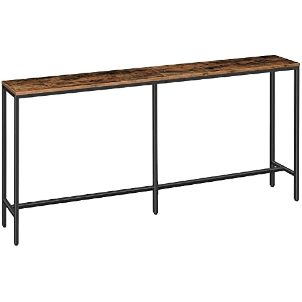 MAHANCRIS 180cm Narrow Console Table – Industrial Rustic Sofa Table