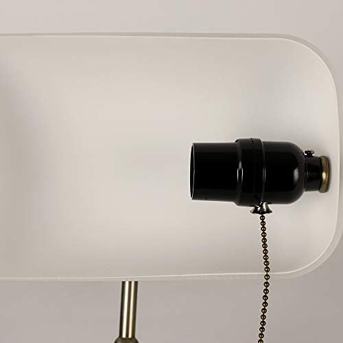 Bankers Desk Lamp – White Matted Glass Adjustable Light