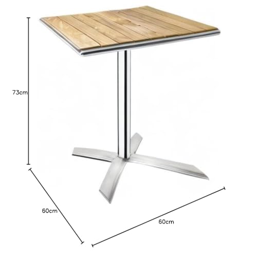 Jolof Store Ash Wood Square Bistro Table – Folding Indoor Outdoor Patio
