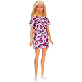 Barbie GHW45 Fashion Doll – Pink Heart Print Dress & White Sneakers