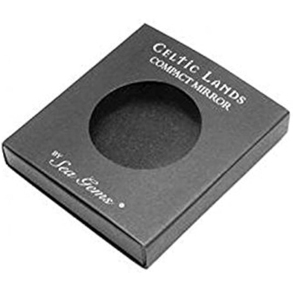 Jolof Store Cats on Moon Enameled Pewter Compact Mirror Handbag Accessory