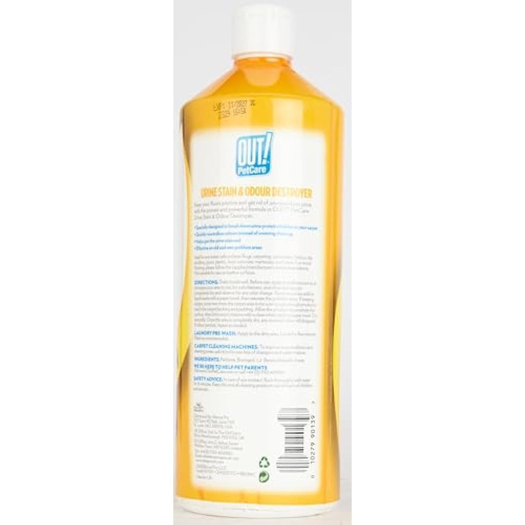 OUT! Pet Urine Destroyer – Enzymatic Stain & Odour Remover - 1 Litre
