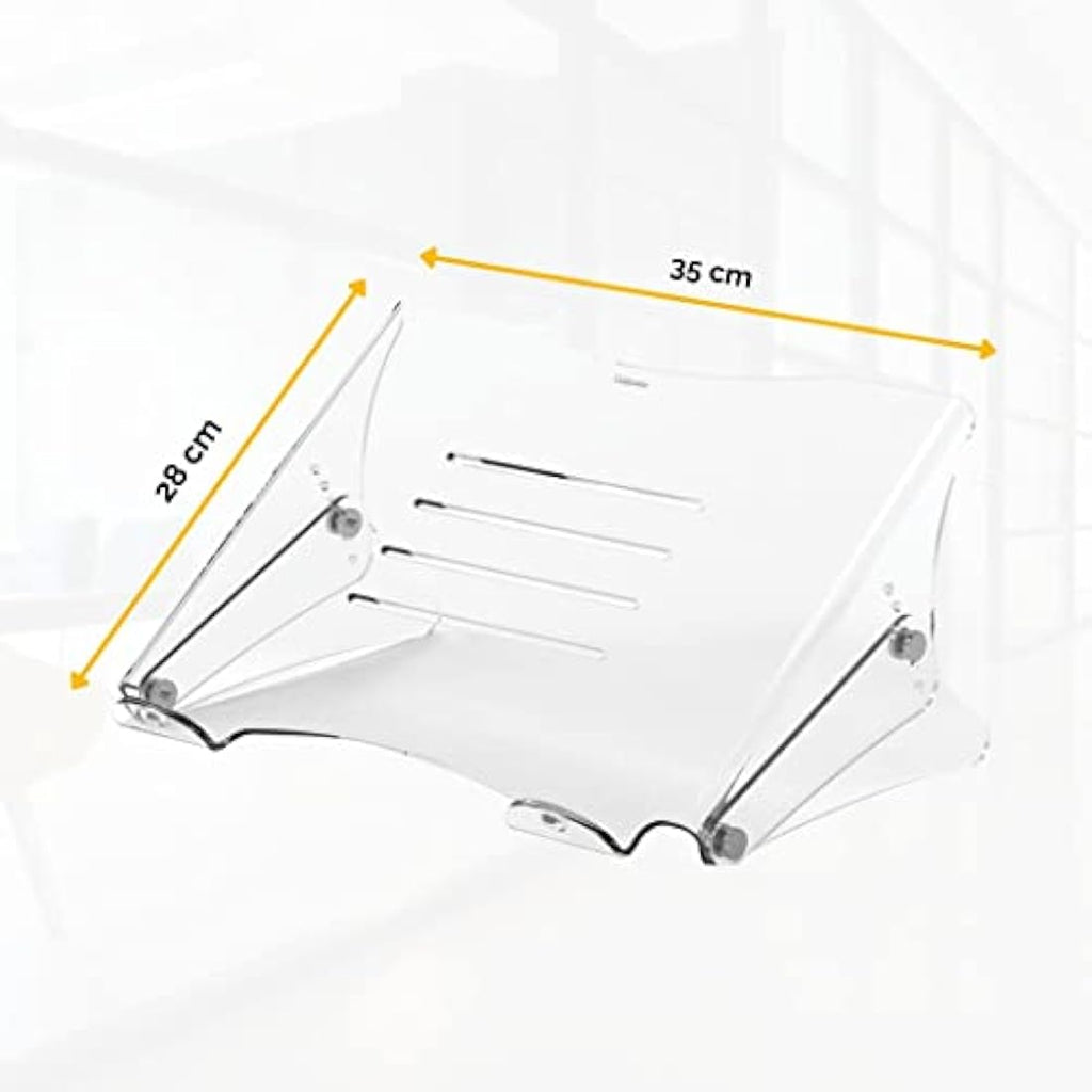 Fellowes Clarity Adjustable Laptop Stand – Clear Acrylic Riser for 15"