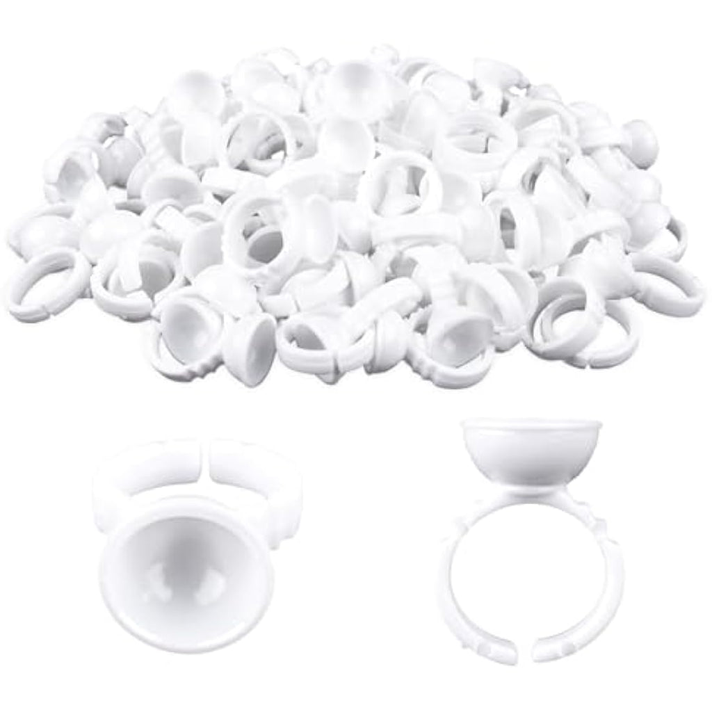 Eyelash Glue Holder Rings – 100PCS Disposable Lash Extension Cups