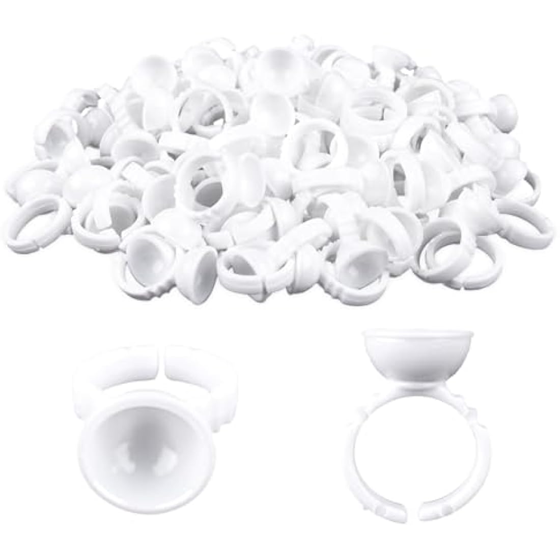 Eyelash Glue Holder Rings – 100PCS Disposable Lash Extension Cups