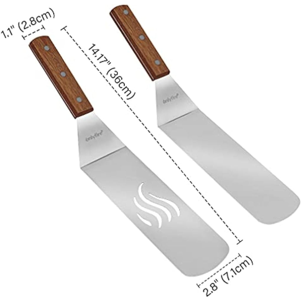 Onlyfire 5-Piece Griddle Spatula Set with Scraper and Liquid Dispensers