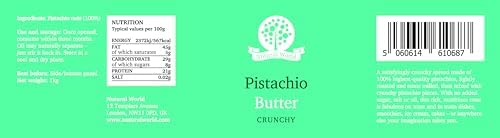 Nutural World Crunchy Pistachio Butter – 100% Pure & Vegan (1kg)