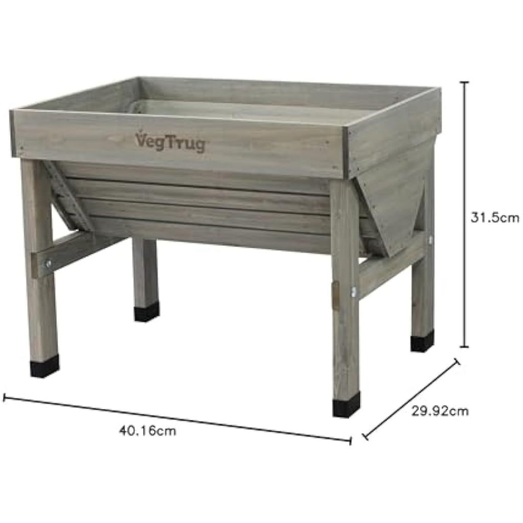 VegTrug Small Raised Bed Vegetable Planter – Grey Wooden Garden Bed
