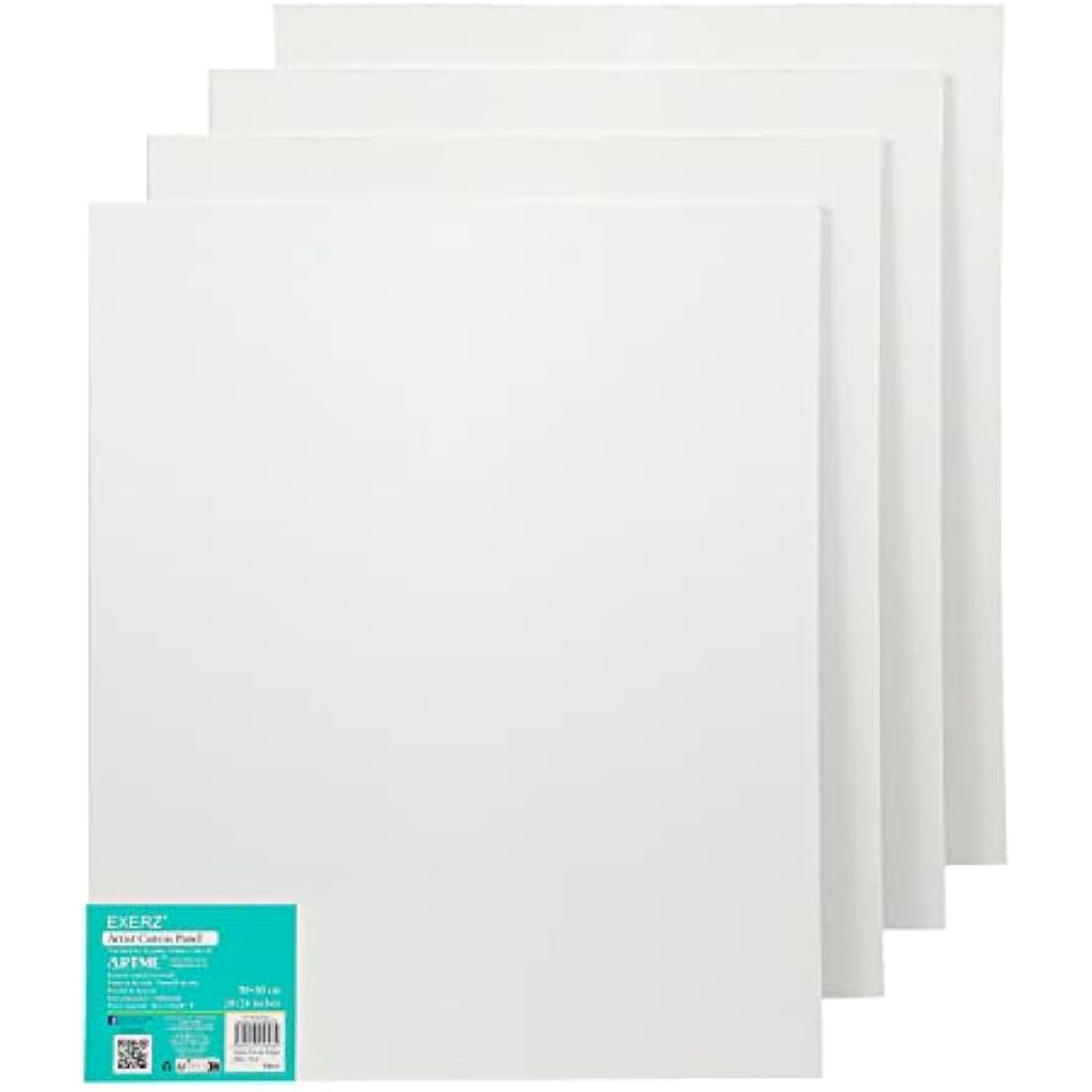 Exerz 50x60cm Canvas Panels | 4-Pack 100% Cotton Triple Primed Boards
